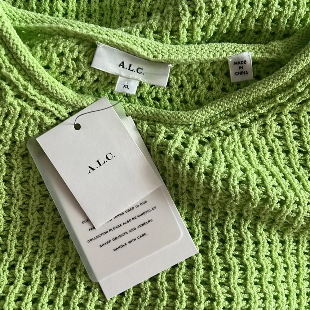 A.L.C Loose Knit Sweater in Lime Green, NWT, Size XL